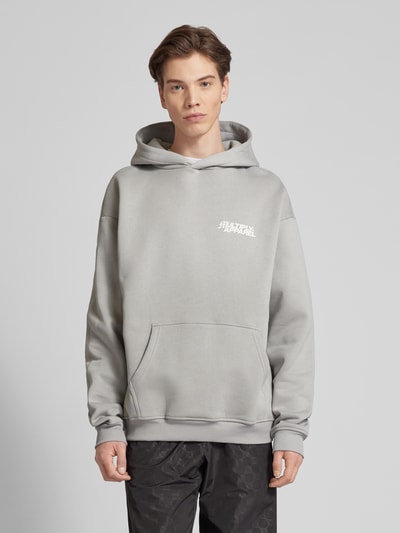 Multiply Apparel Oversized hoodie met labelprint Lichtgrijs - 4