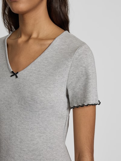 Only Slim Fit T-Shirt aus Baumwoll-Mix Modell 'CARLOTTA' Hellgrau Melange 3