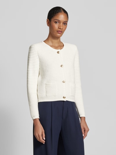 Christian Berg Woman Selection Cardigan mit Strukturmuster Ecru 4