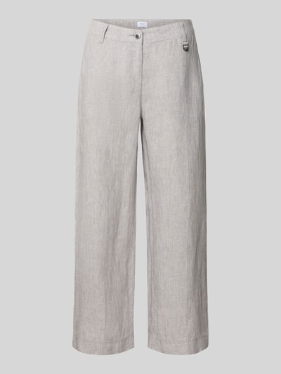 Produktfoto, Culotte aus Leinen mit Eingrifftaschen Modell 'Nora' von MAC, beige Farbe, Wide Leg Fit, französische Taschen, Knopf- und Reißverschluss, Leinenstruktur sichtbar