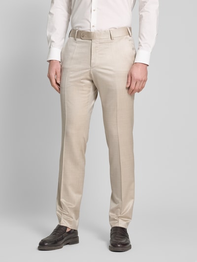 Wilvorst Slim Fit Anzughose mit Bügelfalten Beige 4