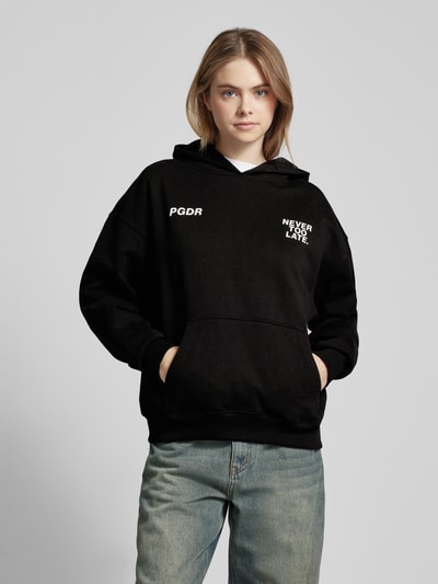 Pegador Oversized hoodie met label- en statementprint, model 'AIRVILLE Zwart - 4