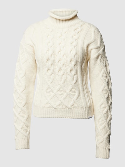 HUGO Strickpullover mit Turtleneck Modell 'Savenia' Ecru 1