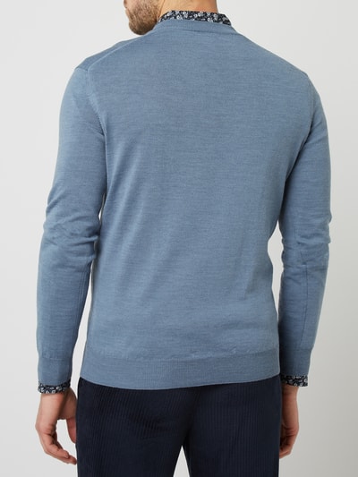 Lacoste Pullover van wolmix  Donkerblauw gemêleerd - 5