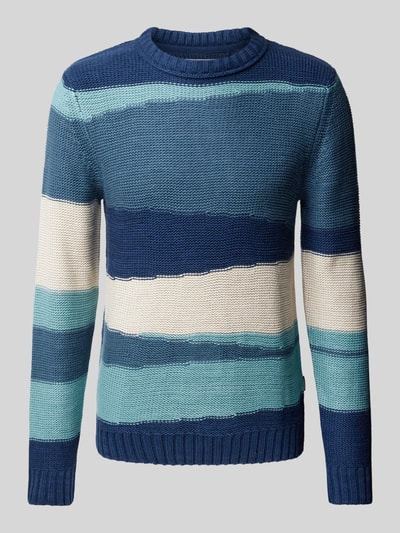 Blend Strickpullover mit Strukturmuster Marine 2