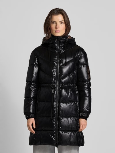 Marc Cain Płaszcz pikowany z kapturem Czarny 4