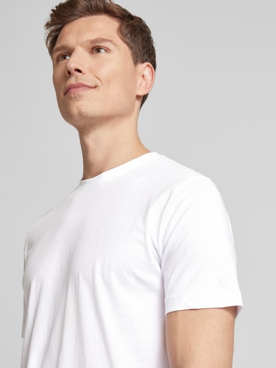 OLYMP Level Five T-shirt met geribde ronde hals in een set van 2 stuks Wit - 3