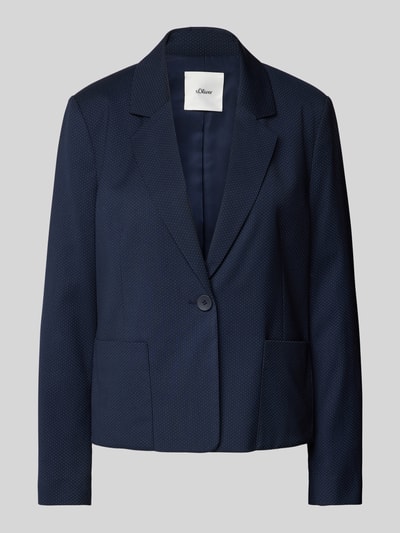 s.Oliver BLACK LABEL Regular Fit Blazer aus Viskose-Mix mit großen Taschen Marine 2