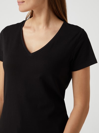 QS T-shirt met labeldetail, model 'Basic' Zwart - 3