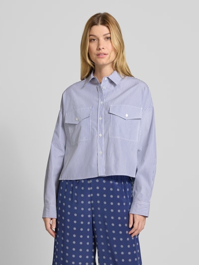 Weekend Max Mara Bluzka koszulowa z wstawką z tyłu z nadrukiem model ‘DORIA’ Jasnoniebieski 4