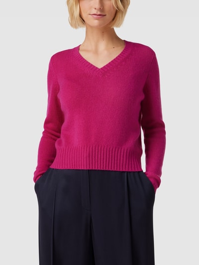 (The Mercer) N.Y. Gebreide pullover met V-hals Felroze - 4