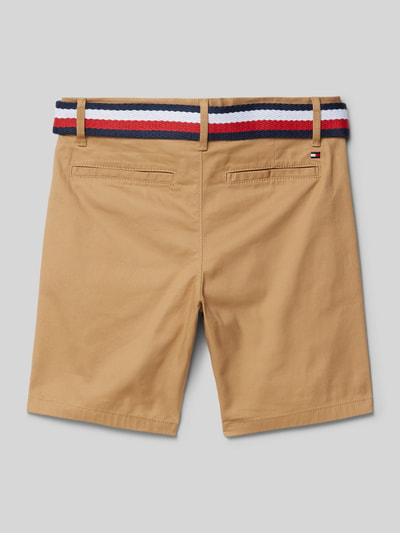 Tommy Hilfiger Teens Bermudas mit Stoffgürtel Camel 3