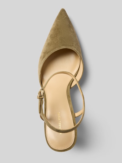 Produktfoto, Sandalette aus echtem Leder Modell 'AMARA' von MICHAEL Michael Kors in Beige mit spitzer Form, schmalem Riemen, glatter Sohle.