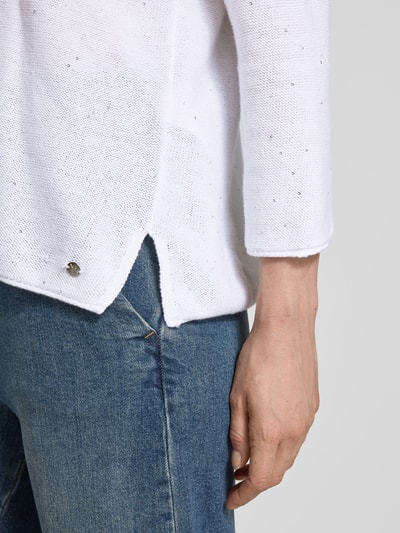 monari Strickpullover mit Paillettenbesatz Offwhite 3