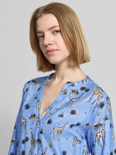 Smith and Soul regular fit blouse met all-over motiefprint model 'Vince' Bleu - 3