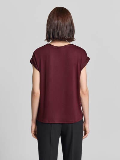 VILA T-Shirt aus Satin mit Rundhalsausschnitt Modell 'ELLETTE' Bordeaux 5