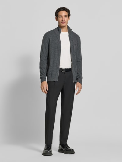 Marc O'Polo Regular Fit Strickjacke aus Baumwoll-Mix Graphit 1