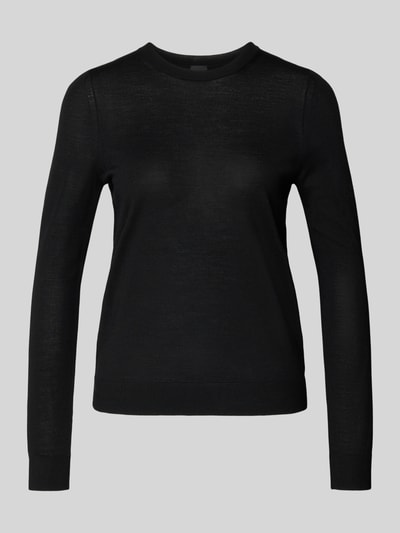 BOSS Sweter o kroju regular fit z czystej, żywej wełny model ‘FERPINA’ Czarny 2