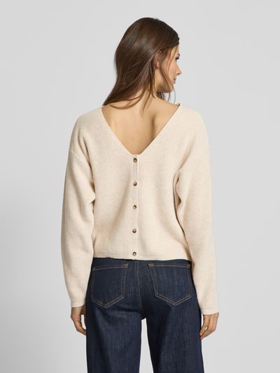 MSCH Copenhagen Cardigan mit V-Ausschnitt Modell 'Klaka' Beige 3