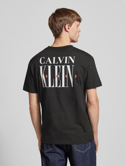 Calvin Klein Jeans T-Shirt mit geripptem Rundhalsausschnitt Black 5