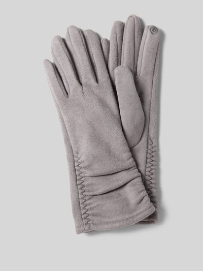 EEM Handschoenen met plooien Middengrijs gemêleerd - 1