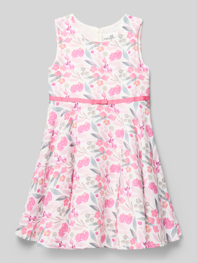 Productfoto, jurk uit viscosemix met tailleband van Happy Girls, A-lijn, allover bloemenprint, ronde hals, strikapplicatie