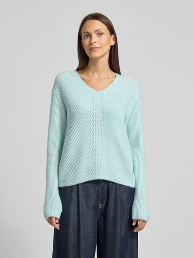 s.Oliver RED LABEL Regular fit gebreide pullover met wol Mintgroen - 4