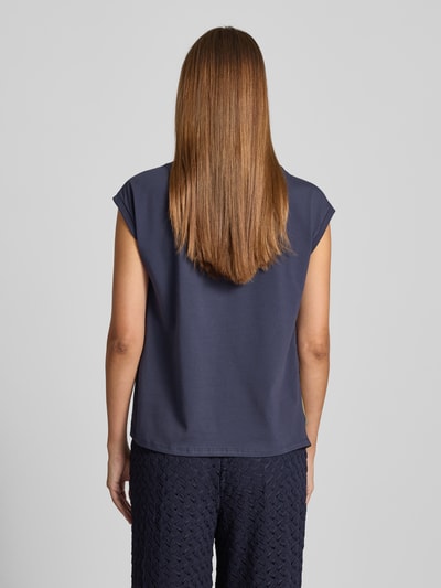 s.Oliver BLACK LABEL Top bluzkowy o kroju comfort fit z mieszanki bawełny Granatowy 5