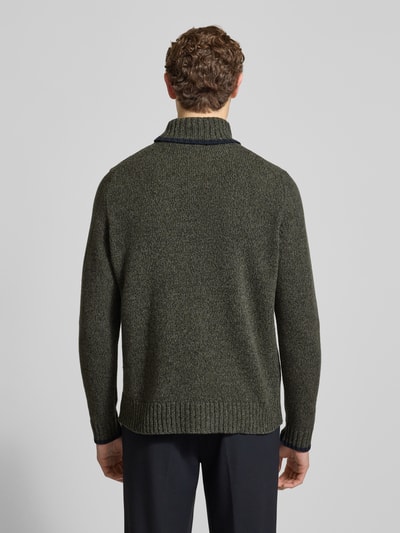 MAERZ Muenchen Gebreide pullover met ribboorden Donkergroen gemêleerd - 5