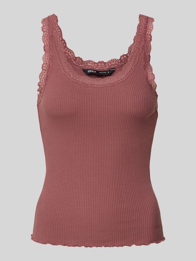 Only Regular Fit Tank Top mit Frill am Saum Modell 'SARA' Mauve 2