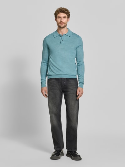Christian Berg Men Regular Fit Poloshirt aus Woll-Mix Schilf Melange 1
