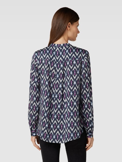 Repeat Blouse met all-over motief Marineblauw - 5