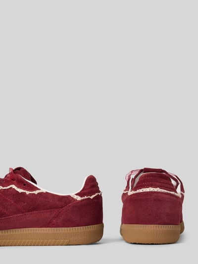 ALOHAS Sneaker aus echtem Leder mit Rüschenbesatz Bordeaux 2