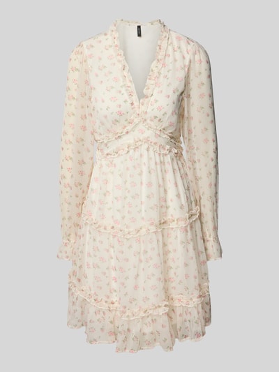 VERO MODA Tailliertes Minikleid mit Volants Modell 'SMILLA' Offwhite 2