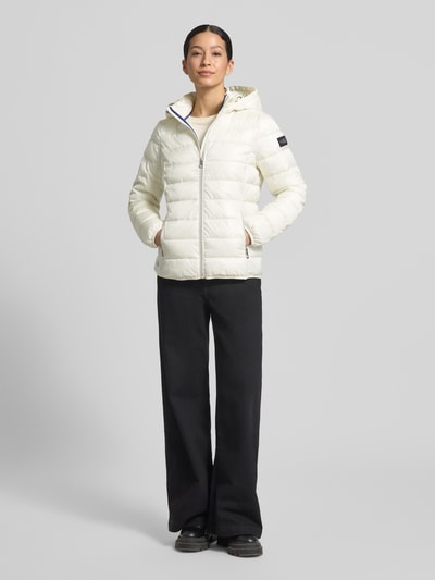 NAUTGÅRD regular fit gewatteerd jack met capuchon Offwhite - 1