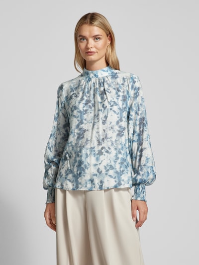 Jake*s Collection Blouse met smokdetails Rookblauw - 4