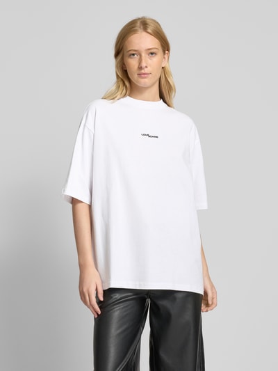 LOVE SCARS T-shirt o kroju oversized z nadrukiem z logo Biały 4