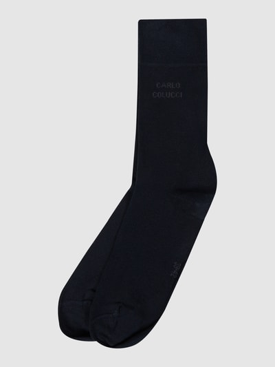CARLO COLUCCI Sokken met stretch in een set van 2 paar, model 'Napoli'  Donkerblauw - 1