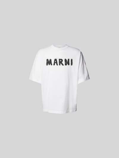 Marni T-Shirt mit Label-Print Weiss 2