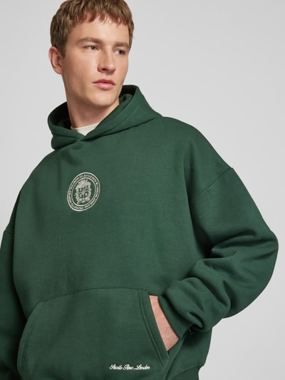 PROHIBITED Hoodie met labelstitching, model 'Camden' Donkergroen - 3