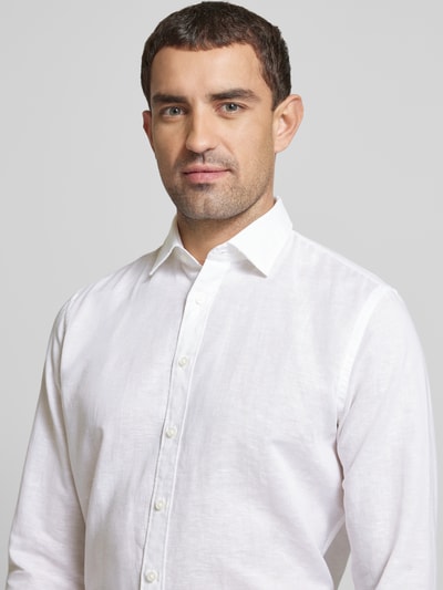 Jake*s Koszula biznesowa o kroju slim fit z kołnierzykiem typu kent Biały 3