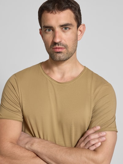 JOOP! Jeans T-Shirt mit geripptem Rundhalsausschnitt Modell 'Cesare' Oliv 3