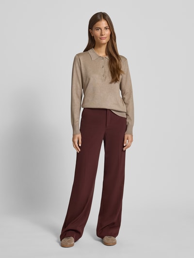 FREE/QUENT Regular fit shirt met lange mouwen van viscosemix, model 'Katie' Taupe - 1