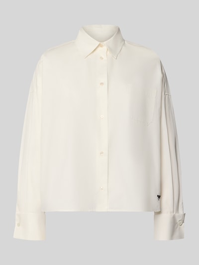 Productfoto, loose fit blouse met lange mouwen van puur katoen model 'OVATTA' van Weekend Max Mara, Dames, in gebroken wit met gladde textuur