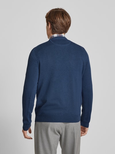 Christian Berg Men Strickpullover mit Woll-Anteil und Rundhalsausschnitt Metallic Blue Melange 5