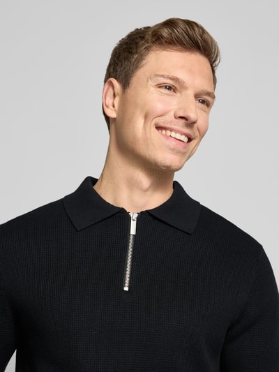 SELECTED HOMME Regular fit gebreide pullover van biologisch katoen, model 'DANE' Zwart - 3