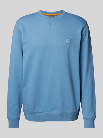 BOSS Orange Sweatshirt mit Label-Badge Modell 'Westart' Rauchblau 2