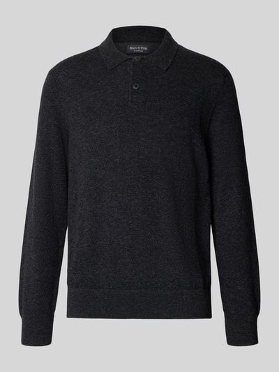 Marc O'Polo Regular Fit Pullover aus Baumwoll-Schurwoll-Mix Dunkelgrau Melange 1