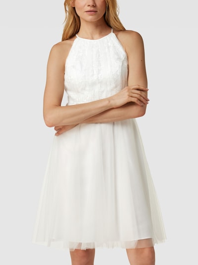 V.M. Cocktailkleid mit Spitzen-Besatz Offwhite 4