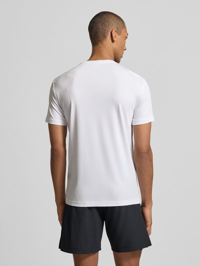 EA7 Emporio Armani T-Shirt aus Viskose-Mix mit Label-Patch Weiss 5